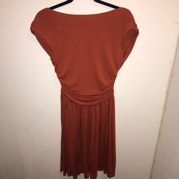 Anthropologie Velvet Cap-sleeve Orange Dress - Picture 6 of 8